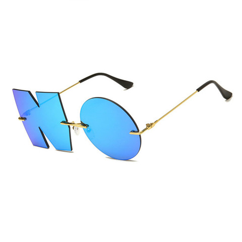 Модные солнцезащитные очки без буквы, роскошные брендовые дизайнерские женские металлические солнцезащитные очки, женские трендовые солнцезащитные очки с зеркальным покрытием UV400 ► Фото 1/6