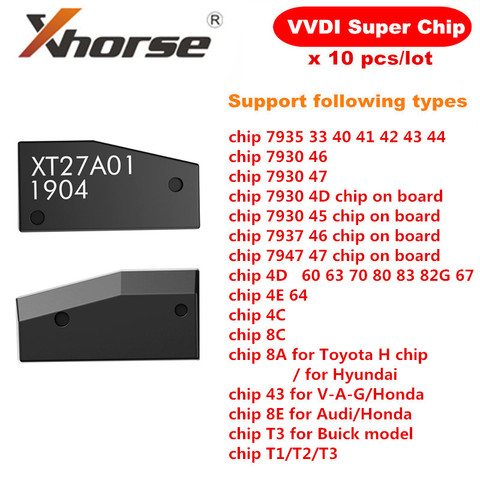 Оригинальный транспондер Xhorse VVDI Super Chip XT27A01 XT27A66 для VVDI2 VVDI Mini Key Tool 10 шт./лот ► Фото 1/2