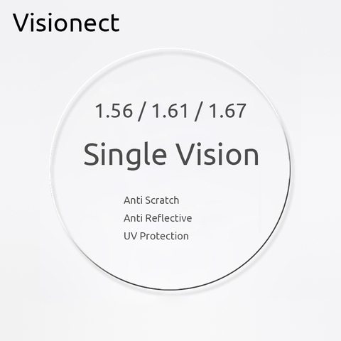 Оптические Линзы для очков Visionect 1,56 1,61 1,67 с одинарным зрением, антибликовые линзы для близорукости или чтения при пресбиопии ► Фото 1/1