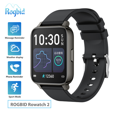 Смарт-часы Rogbid Rowatch 2 с сенсорным экраном 1,69 дюйма, Bluetooth 5,0, фитнес-трекер, спортивные часы для женщин, IOS, Android 2022 ► Фото 1/6