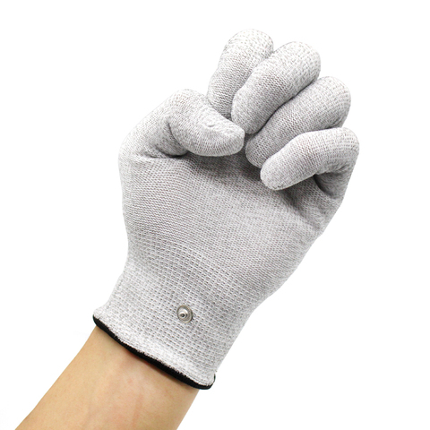 1 пара массажных перчаток, дышащие электротерапевтические электродные перчатки для Tens Mechines с кабельным станком, 2-полосный электродный Линейный ► Фото 1/1