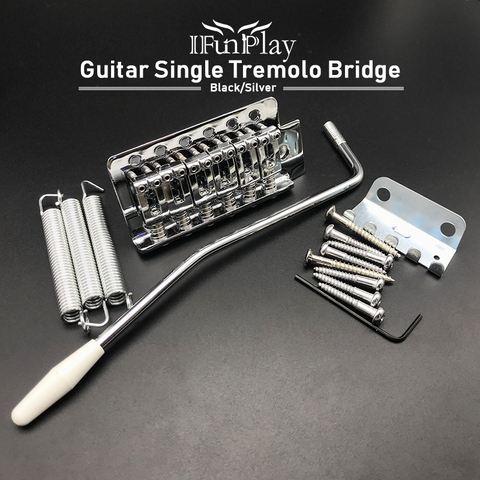 Для электрогитары сингл Tremolo мост система 6 струн седло мост с Whammy Бар для ST электрической гитары черный серебристый ► Фото 1/6