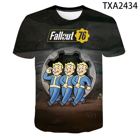 Игровые футболки Vault Tec Fallout 76, 2, 3, 4, повседневные модные футболки для мужчин и женщин, детей, для мальчиков и девочек ► Фото 1/6