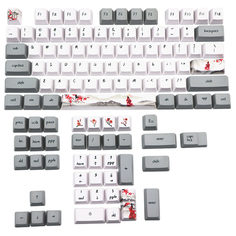 Набор клавишных колпачков для красителей Sub Keycap PBT, колпачки для клавиш для GH60 RK61/Annie/покер/GK61dz60 TKL87 104, oem профиль ► Фото 1/6