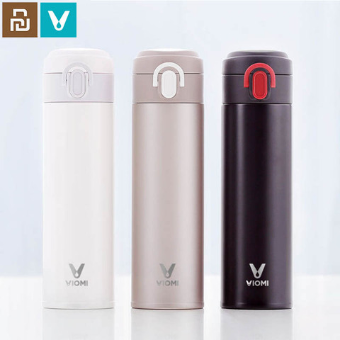 Xiaomi Youpin чашка VIOMI термос mi чашка из нержавеющей стали Вакуумная умная Бутылка 24 часа фляга термос для воды одна рука Вкл/закрыть ► Фото 1/6