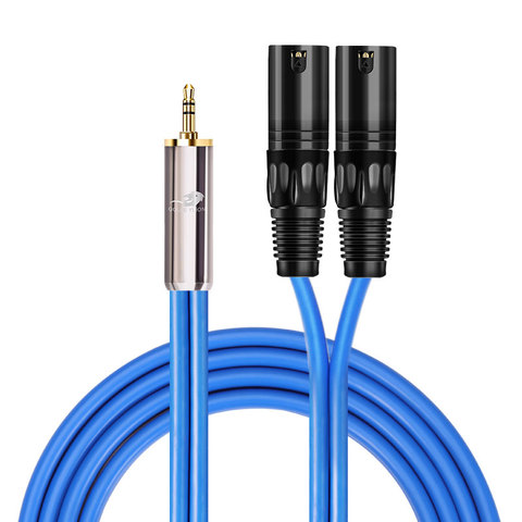 OFC аудио кабель 3,5 мм до 2XLR 3 Pin для ПК мобильного телефона микшерный пульт позолоченный 1/8 