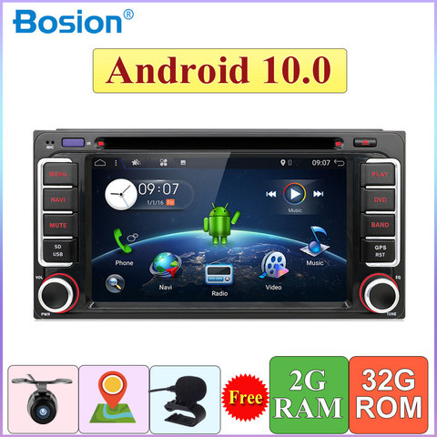 Универсальный автомобильный радиоприемник 2 Din, Android 10, четырехъядерный, DVD, GPS, стерео, для Toyota Corolla Camry Prado RAV4, Hilux, VIOS, Wi-Fi, Bluetooth, DAB ► Фото 1/6