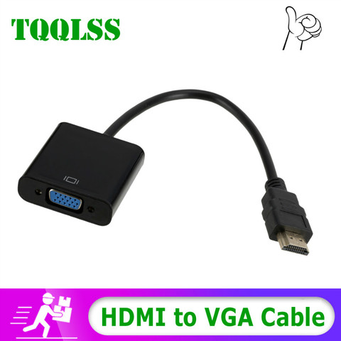 Новинка, 1080P HDMI в VGA кабель, адаптер, цифро-аналоговый сигнал, передача для ПК, ноутбуков, планшетов, конвертер HDMI папа-VGA мама ► Фото 1/6