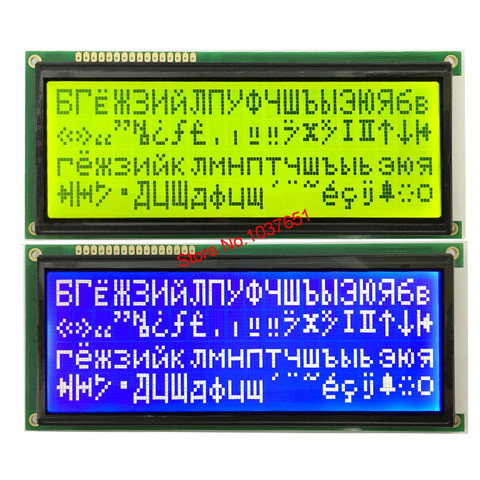 ЖК-дисплей с крупным символом 2004 дюймов 20*4, с русской кириллицей, панель с синим и зеленым экраном, 5 В, 146*62,5 мм, LC2042, 1 шт., бесплатная доставка ► Фото 1/6