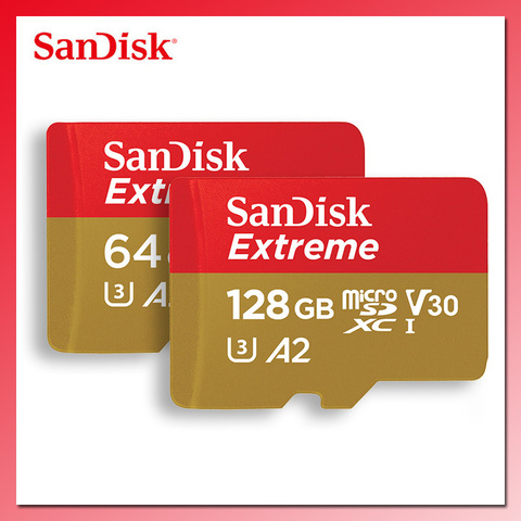 Карта памяти SanDisk Extreme Micro SD, карта памяти 32 Гб 64 Гб 128 ГБ, карта памяти U3 V30 A2 4K Micro SD 256 Гб 400 ГБ TF/SD класс 10 SDHC SDXC ► Фото 1/6