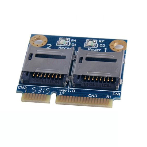 2 порта SSD HDD для ноутбука, двойной Micro SD SDHC SDXC к Mini PCI express, кардридер, mPCIe в 2 мини-sdcards адаптер ► Фото 1/1