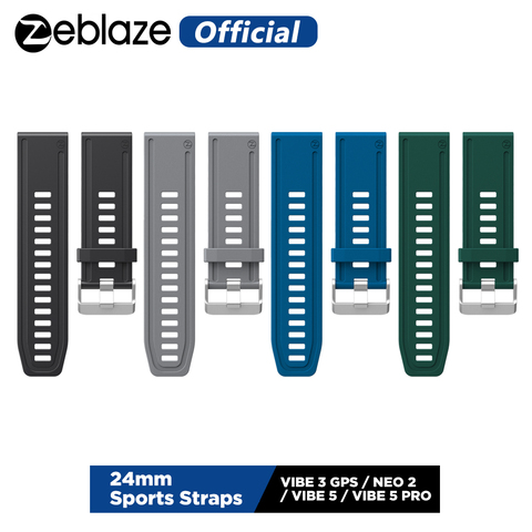 Оригинальный съемный силиконовый ремешок Zeblaze 24 мм, разные цвета, для Zeblaze VIBE 3 GPS и NEO 2 ► Фото 1/6