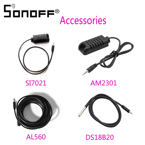 SONOFF AM2301/DS1820/DS18B20/AL560 аксессуары датчик температуры и влажности аксессуары для Sonoff TH10 TH16 сенсор ► Фото 1/6