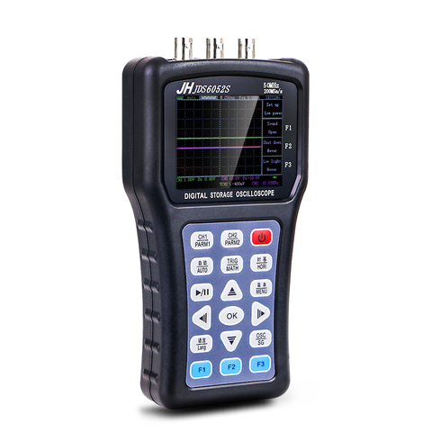 Jinhan JDS6052S портативный цифровой осциллограф генератор сигналов 2 канала 50 МГц полоса пропускания 200 Мвыб./с 2 в 1 5 языков дисплей ► Фото 1/6
