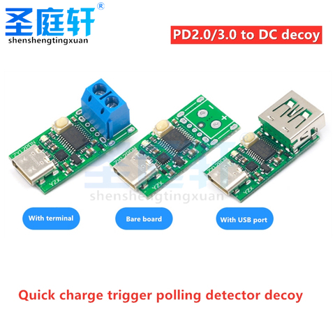 USB-C Type C PD2.0 PD3.0 триггер к DC Spoof Scam детектор быстрой зарядки USB-PD блокнот блок питания ► Фото 1/6