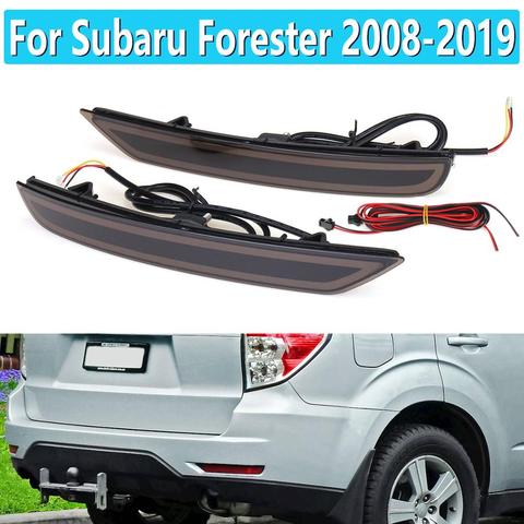 1 пара для Subaru Forester 2008 2009-2022, светодиодный фонарь для заднего бампера, отражатель, стоп-сигнал, сигнал поворота, 2 / 3 функции, задний фонарь ► Фото 1/6