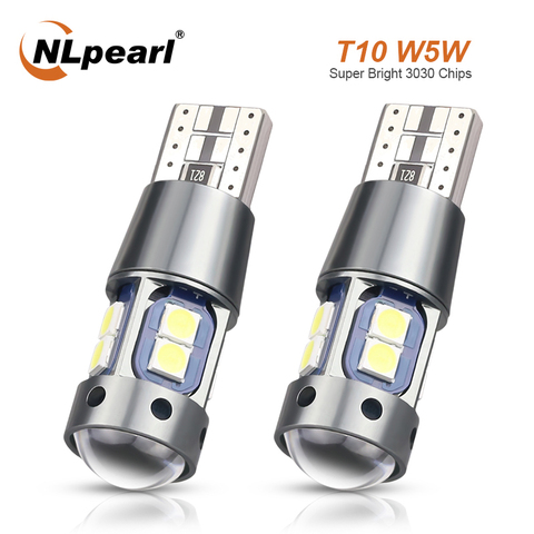 NLpearl 2x сигнальная лампа T10 W5W светодиодный Canbus лампы 12V 10SMD 3030 чипы W5W светодиодный 168 194 Авто Клин парковка светильник чтение купольный светиль... ► Фото 1/6