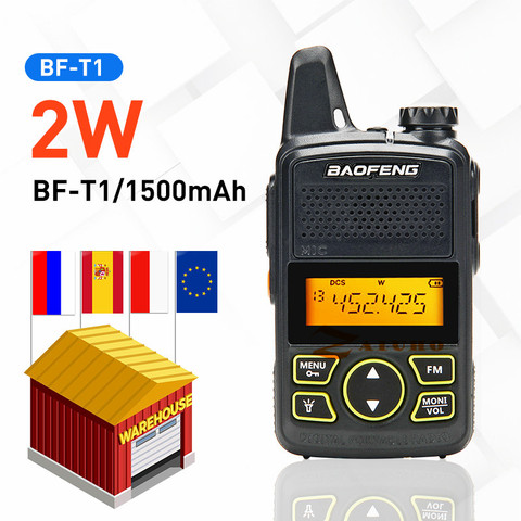 BF-T1 mini walkie talkie baofeng UHF 400-470MHz ham radio station ptt handheld FM Portable pofung bf t1 portable two way radio ► Фото 1/6