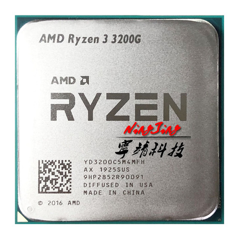 AMD Ryzen 3 3200G R3 3200G 3,6 ГГц четырехъядерный четырехпоточный процессор 65 Вт L3 = 4M YD3200C5M4MFH разъем AM4 ► Фото 1/1