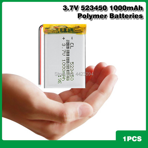 Полимерная литиевая аккумуляторная батарея 1000 мАч 543450 3,7 В, литий-ионный аккумулятор 503450 523450 для смартфонов DVD MP3 MP4 Led лампа ► Фото 1/6