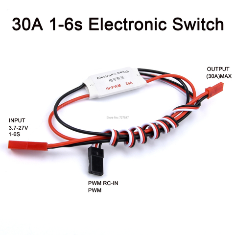 Электронный Переключатель PWM 5 А, 10 А, 30 А, 1-6 с, вход 3,7-27 в для модели самолетов FPV, светодиодный светильник, контроллер, переключатель двигател... ► Фото 1/6