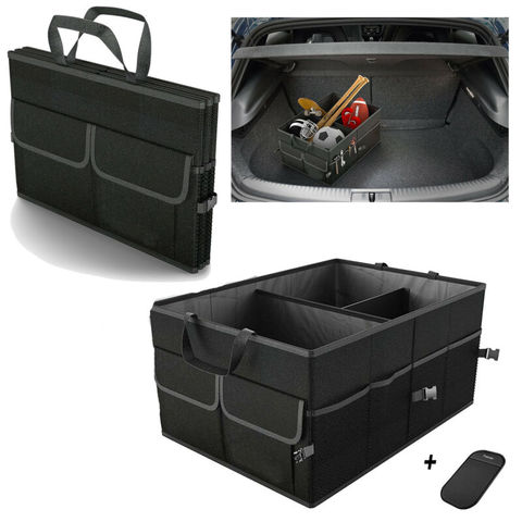Черная складная сумка для хранения в автомобиле, сумка для багажника, органайзер для Caddy, Универсальная автомобильная коробка для багажника ► Фото 1/6