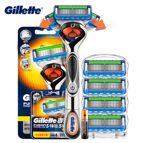 Мужская электробритва Gillette Fusion Power Flexball, бритвенный станок с 5 лезвиями, мужские бритвенные кассеты ► Фото 1/6