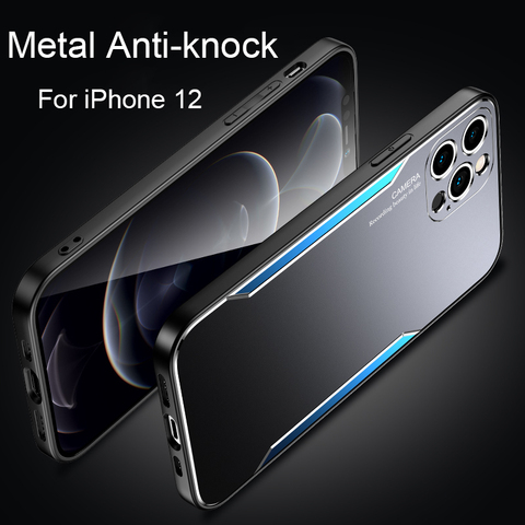 Бронированный Алюминиевый металлический чехол для iPhone 12 Mini 12 Pro MAX, противоударный чехол для iPhone 11 XR XS SE 2022 7 8 Plus, роскошный чехол ► Фото 1/6