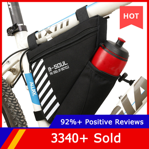 B-SOUL Водонепроницаемая велосипедная треугольная сумка для велосипеда, сумка на переднюю раму, велосипедная сумка на верхнюю трубу, карман для бутылки для воды, велосипедная сумка ► Фото 1/6