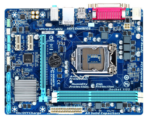 Компьютерная плата GIGABYTE, используемая для настольных ПК с процессором Intel LGA1155 3-го поколения, 22 нм и 2-го поколения ► Фото 1/3