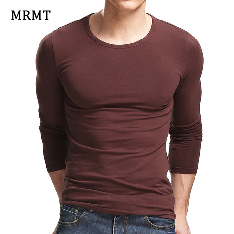 Мужская футболка MRMT, повседневная Однотонная футболка с длинными рукавами из хлопка и лайкры, 5XL, 2022 ► Фото 1/6