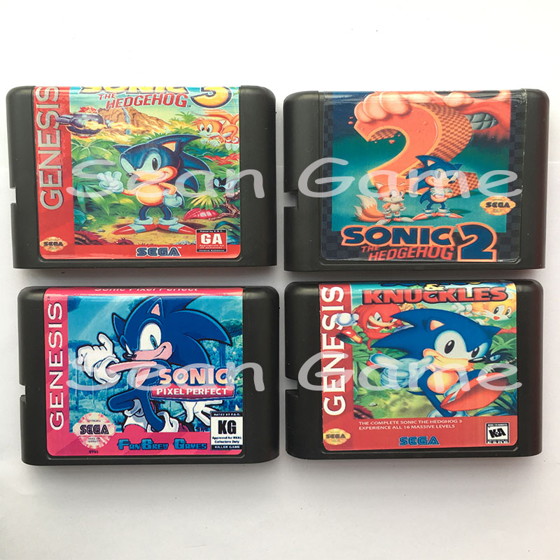 Sonic 3 cartão de jogo para sega mega drive, 16 bit para genesis us pal,  console de jogos de vídeo