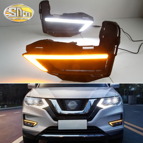 SNCN 2 шт. Светодиодный дневной ходовой светильник для Nissan X-trail T32 Xtrail 2017 2022 Водонепроницаемый ABS 12V автомобильный DRL противотуманный фонарь у... ► Фото 1/6