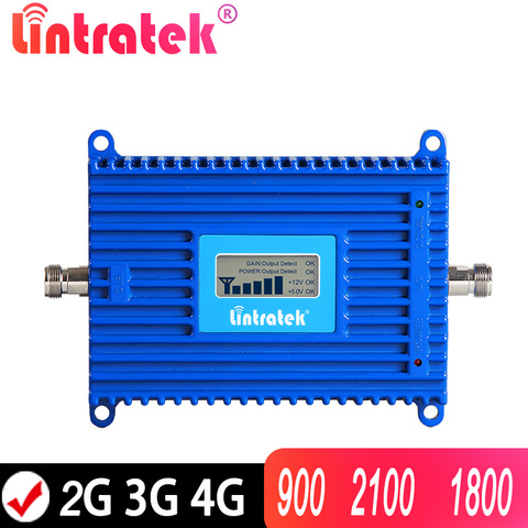 Lintratek AGC 70 дБ 850 900 1800 2100 ретранслятор сигнала GSM UMTS LTE сетевой усилитель 2G 3G 4G однодиапазонный усилитель для дома 500 кв. м ► Фото 1/6