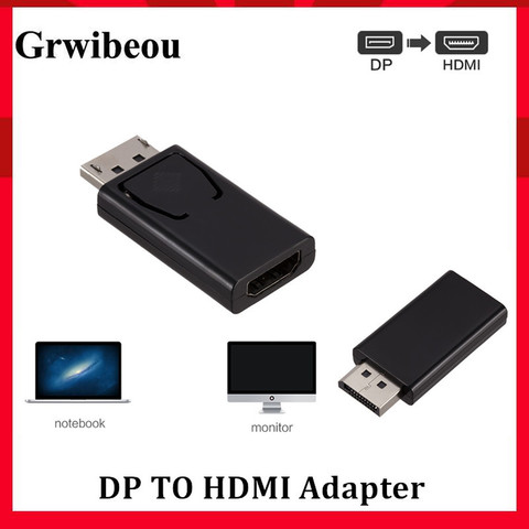 Grwibeou Дисплей Порты и разъёмы DP мужчина к HDMI переходник с внутренней резьбой черный Высокое качество Dp To Hdmi конвертер для HDTV ПК DP To HDMI конвертер ► Фото 1/6