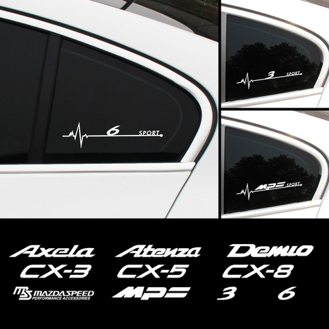 2 предмета в комплекте светоотражающие наклейки для автомобиля боковое окно Декор Стикеры корпус накладка наклейка для Mazda Axela Atenza CX-3 CX-5 CX-8 MS... ► Фото 1/6