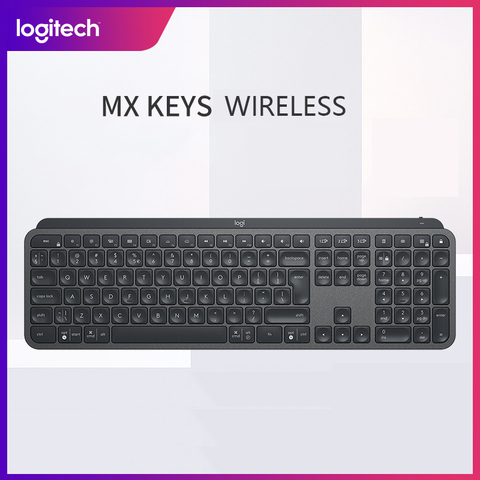 Logitech MX Keys Беспроводная Bluetooth клавиатура с возможностью зарядки кросс-экран для домашнего офиса игр ультра-тонкая полноразмерная ► Фото 1/6
