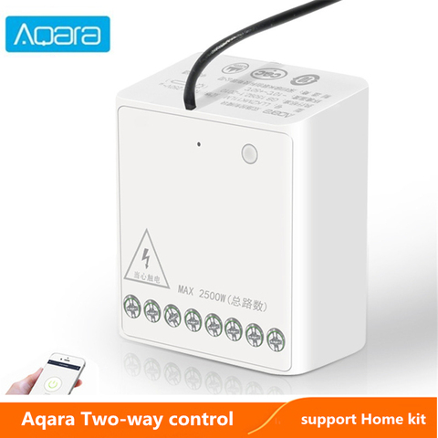 Оригинальный двухполосный модуль управления Aqara, беспроводной релейный контроллер, 2 канала, работает для xiaomi mijia smart home Mijia APP Home kit ► Фото 1/6
