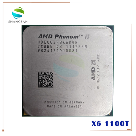 AMD Phenom X6 1100T X6-1100T 3,3 ГГц шестиядерный процессор HDE00ZFBK6DGR 125 Вт Разъем AM3 938pin ► Фото 1/1