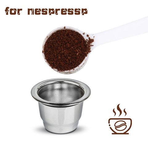 Капсула кофейная Nespresso из нержавеющей стали многоразовая, фильтр для кофе, многоразовая кофейная капсула, подарок на день рождения в деловом стиле ► Фото 1/6