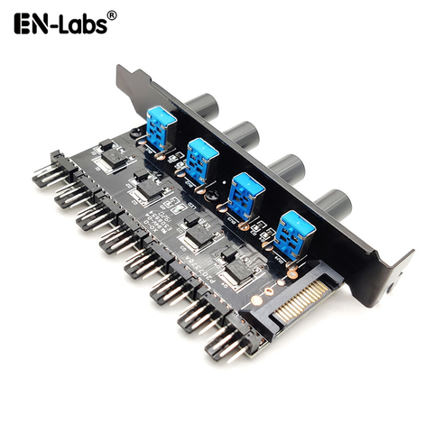 Компьютерный ПК 6-канальный 8-полосный 4-контактный PWM 3-контактный вентилятор, контроллер скорости PCI, 12 В, контроль температуры для ЦП, чехол, ... ► Фото 1/5