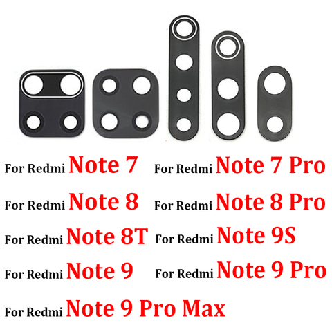 Стекло для задней камеры Redmi Note 6, 7, 8, 8T, 9S, 9, 10 Pro Max, сменный клей ► Фото 1/6
