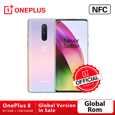 Глобальная прошивка OnePlus 8 5G смартфон 8 ГБ 128 Snapdragon 865 Octa Core 6,55 ''90 Гц жидкости Дисплей UFS 3,0 48MP тройной камеры Wi-Fi 6 ► Фото 1/6