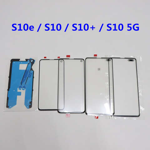 Передняя внешняя линза ЖК-дисплея для Samsung Galaxy S10 S10 Plus 5G G975 S20 S20 + стекло для сенсорного экрана S10 5G G977 запасная рамка-наклейка ► Фото 1/6