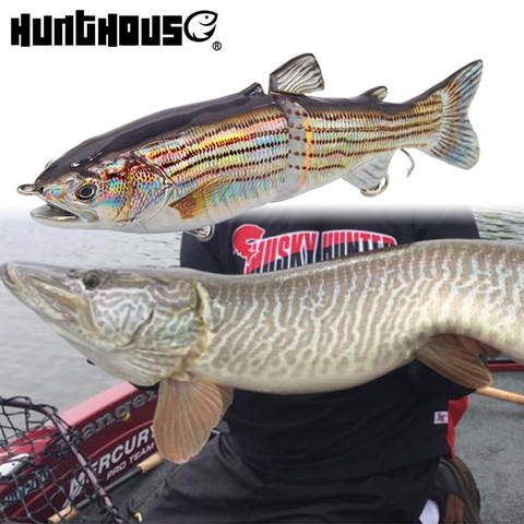 Hunthouse Muskie Musky, яркая Лазерная приманка, 185 мм, 65 г, воблеры, 2 секции, свимбейт, брендовая рыболовная искусственная приманка ► Фото 1/6