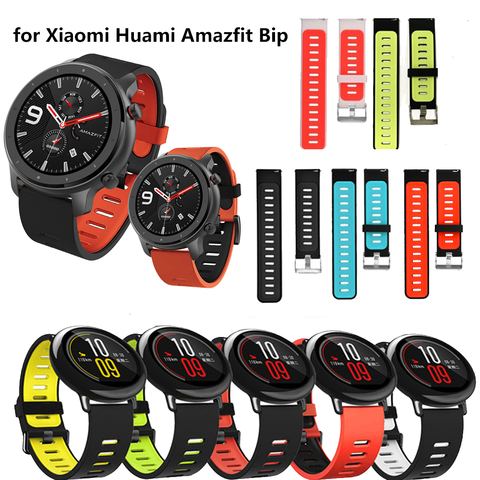 Ремешок силиконовый для смарт-часов Xiaomi Huami Amazfit PACE Stratos 2 2S GTR Sumsung S3, 22 мм ► Фото 1/6