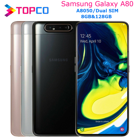 Мобильный телефон Samsung Galaxy A80 A8050, 4G, Android, Восьмиядерный процессор, 6,7 дюйма, две SIM-карты, всплывающая камера 48 МП и 8 Мп, 8 ГБ и 128 ГБ, Snapdragon ► Фото 1/1