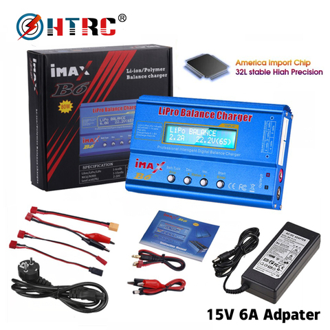Зарядное устройство HTRC iMAX B6 80 Вт, устройство для зарядки аккумуляторов Lipo NiMh Li-Ion Ni-Cd RC IMAX B6 Lipro Dis, цифровое балансирующее зарядное устройство ► Фото 1/6