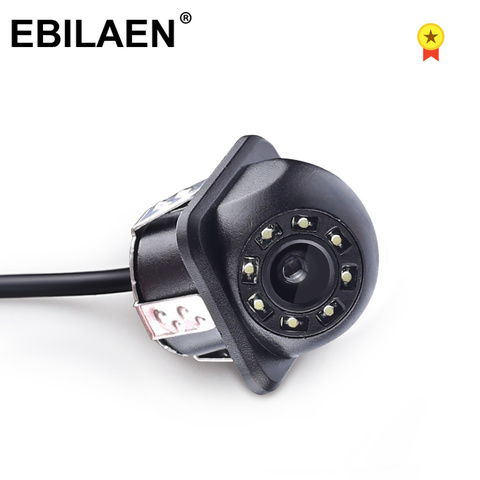 Автомобильный задний вид EBILAEN, камера для парковки с 8 светодиодами HD, водонепроницаемая, 12 В постоянного тока, CCD, камера для видеосъемки ► Фото 1/6