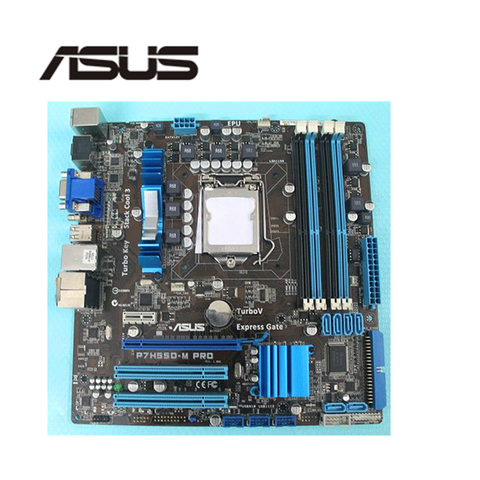 Для ASUS P7H55D-M PRO Материнская плата LGA 1156 DDR3 16 ГБ для Intel H55 P7H55 десктопная материнская плата SATA II PCI-E X16 б/у AMI BIOS ► Фото 1/1